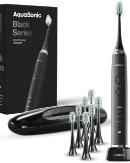 Aquasonic Black Series Ultra Whitening Toothbrush – Powerful ADA-Approved Electric Toothbrush