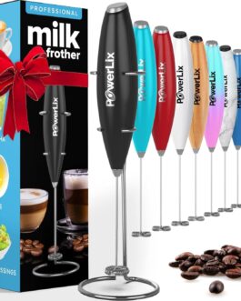 PowerLix Handheld Milk Frother – Battery-Operated Foam Maker for Coffee, Lattes & More