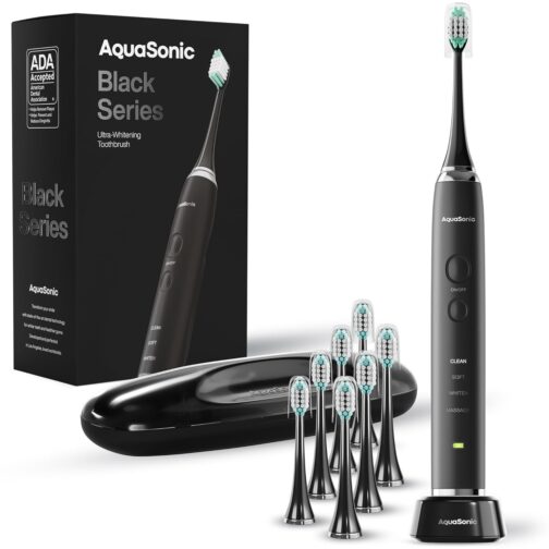 AquaSonic Black Series Ultra Whitening Toothbrush – Powerful 40,000 VPM Electric Toothbrush