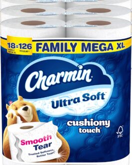 Charmin Ultra Soft Toilet Paper – 18 Family Mega XL Rolls for Ultimate Comfort