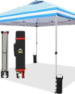 Crown Shades 10×10 Pop Up Canopy – Quick Setup Outdoor Tent with UV Protection & STO-N-Go Cover