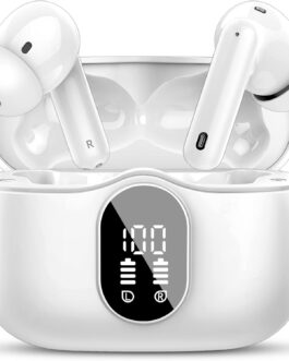 Wireless Earbuds Bluetooth 5.4 Headphones | Noise Cancelling, IP7 Waterproof, 36H Playtime | LED Display & Deep Bass Stereo Ear Buds