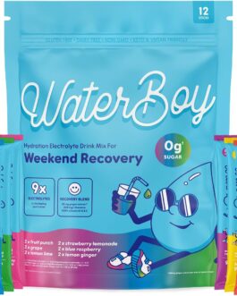 Waterboy Weekend Recovery Sample Pack – Electrolyte Powder with Ginger & L-Theanine, No Sugar, All-Natural Hydration for Adults