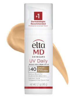 EltaMD UV Daily SPF 40 Tinted Sunscreen – Hydrating Facial Moisturizer with Zinc Oxide for UVA/UVB Protection