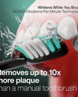 AquaSonic Black Series Ultra Whitening Toothbrush – Powerful 40,000 VPM Electric Toothbrush