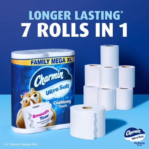 Charmin Ultra Soft Toilet Paper - 18 Family Mega XL Rolls for Ultimate Comfort - Image 2