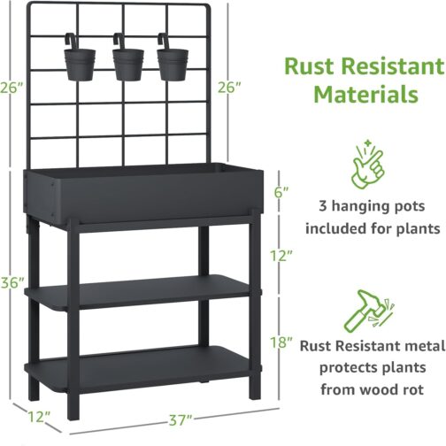 Elevated Planter Box with Trellis – Raised Garden Bed for Vegetables, Herbs & Flowers - Image 2