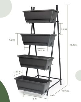 GENMOUS 4-Tier Raised Garden Bed – Tall Vertical Elevated Planter Box for Herbs, Vegetables & Flowers
