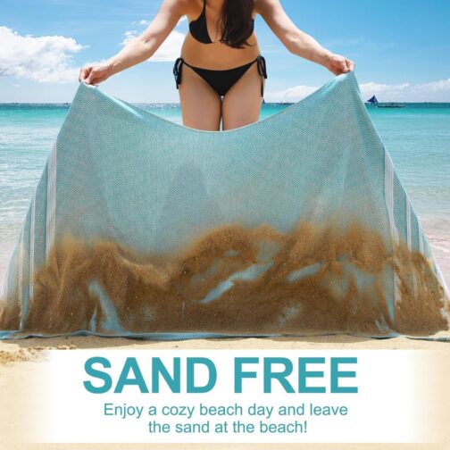 6 Packs Oversized Cotton Turkish Beach Towels - Extra Large, Quick-Dry, Sand-Free Bath & Pool Towels for Travel & Vacation - Image 4