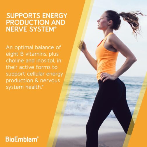 BioEmblem Vitamin B-Complex | 8 Active B-Vitamins with Methylfolate & Methylcobalamin | Energy, Metabolism, and Immune Support | Vegan, USA Made - Image 2