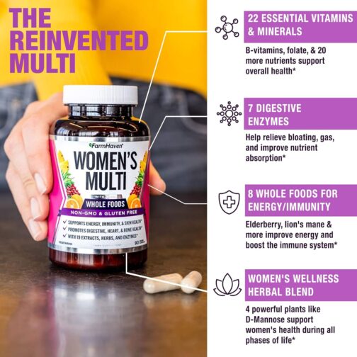 FarmHaven Multivitamin for Women | 22 Essential Nutrients, Superfoods & Enzymes | Immunity, Energy & Beauty Support | 30% Commission - Image 2