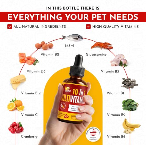 Canis&Cattus Multivitamin for Pets | Liquid Cat & Dog Vitamin with Cranberry | Complete Digestive, Urinary, and Immune Support - Image 3