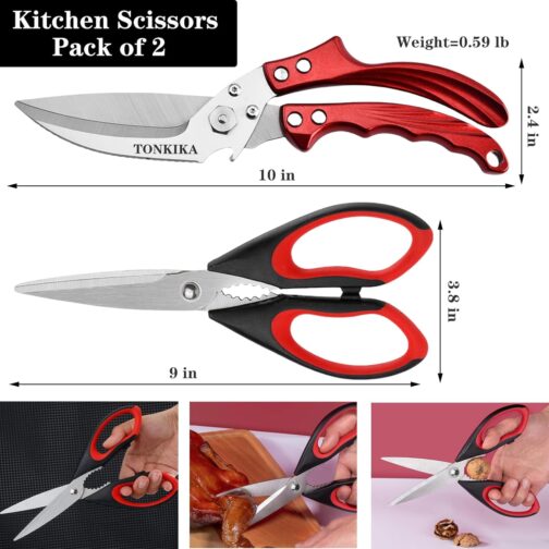 Heavy Duty Poultry Shears - Professional Detachable Kitchen Scissors (2 Pack) for Meat, Chicken, and Turkey Cutting | Rust-Resistant Stainless Steel | Ergonomic Grip & Safety Lock - Image 4