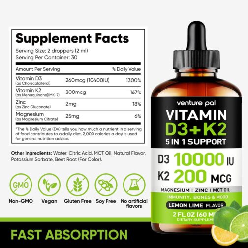Boost Bone, Mood & Immune Health with Venture Pal Vitamin D3 K2 Drops | 20% Commission - Image 4