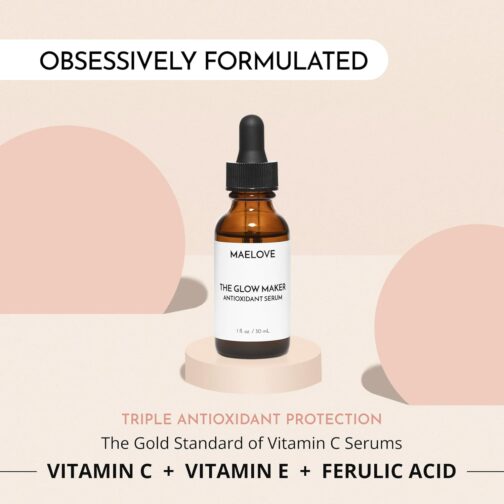 Vitamin C Serum with Hyaluronic Acid, Vitamin E & Ferulic Acid | Glow Maker Face Serum | Brighten & Protect Skin | USA Made | Vegan & Cruelty-Free - Image 4