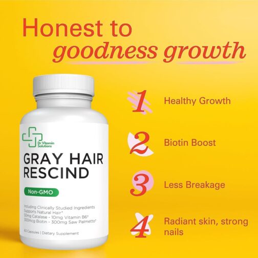 Reverse Gray Hair Naturally with Catalase – Gray Hair Rescind Supplement for Men & Women - Image 5
