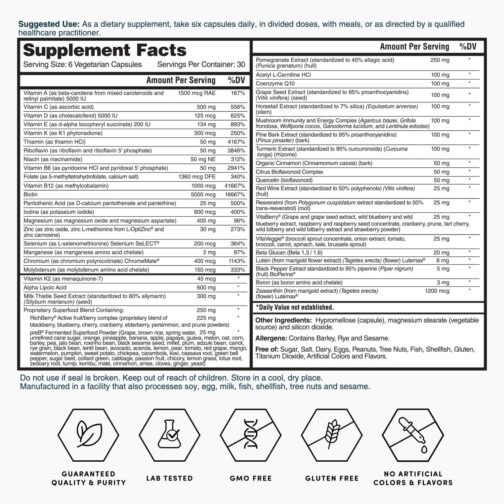 Six Daily Multivitamin by Nature’s Lab | 90 Nutrients, CoQ10, Vitamin B Complex & Zinc | Energy, Metabolism & Immune Support | Non-GMO Formula - Image 6