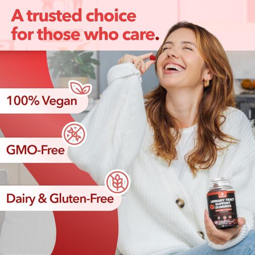 Cranberry D-Mannose Gummies | Urinary Tract Health Support for Women & Kids | Vegan, Non-GMO, with Hibiscus Flower Extract | USA Made - Image 7