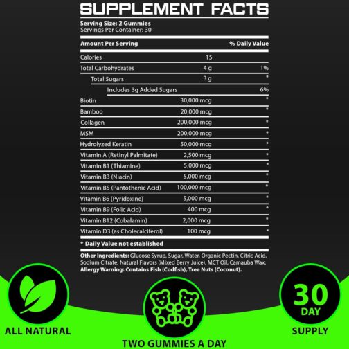 Best Beard Stuff’s Beard & Hair Growth Vitamins for Men | Maximum Strength Biotin Gummies for Thicker Hair & Beard - Image 7