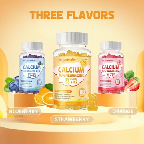Awesome Calcium Magnesium Zinc Gummies with Vitamin D3 & K2 for Bone & Immune Health | Vegan & Sugar-Free - Image 8