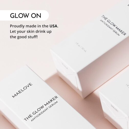 Vitamin C Serum with Hyaluronic Acid, Vitamin E & Ferulic Acid | Glow Maker Face Serum | Brighten & Protect Skin | USA Made | Vegan & Cruelty-Free - Image 8