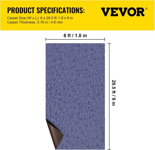 Happybuy Deep Blue Marine Carpet – 6x29.5 ft Waterproof Outdoor Rug for Boat, Deck, Garage & Patio - Image 3