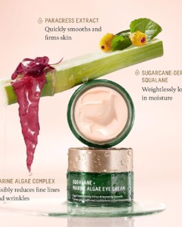 BIOSSANCE Squalane and Marine Algae Eye Cream – Anti-Aging Under Eye Cream for Puffiness, Wrinkles & Fine Lines – Hydrating Formula with Hyaluronic Acid