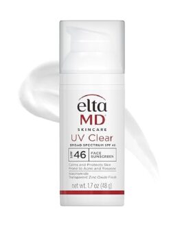 EltaMD UV Clear Face Sunscreen SPF 46, Oil Free Sunscreen with Zinc Oxide,