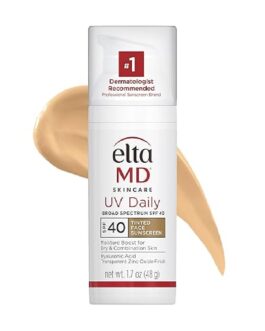 EltaMD UV Daily SPF 40 Tinted Face Sunscreen Moisturizer, Tinted Moisturizer for Face with SPF, Great for Dry
