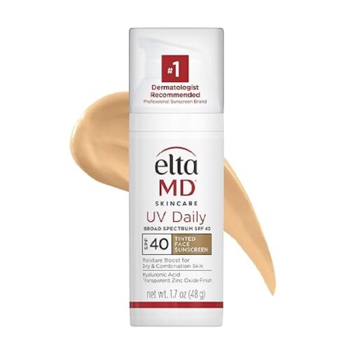 EltaMD UV Daily SPF 40 Tinted Face Sunscreen Moisturizer, Tinted Moisturizer for Face with SPF, Great for Dry