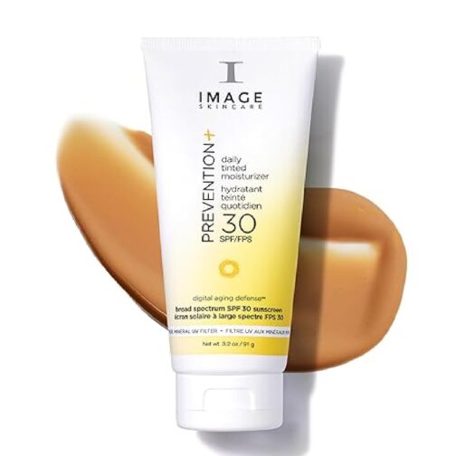IMAGE Skincare, PREVENTION+ Daily Tinted Moisturizer SPF 30 Sunscreen, No White Cast, 3.2oz