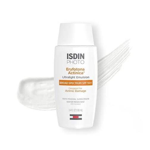ISDIN Eryfotona Actinica Zinc Oxide and 100% Mineral Sunscreen Broad Spectrum SPF 50+,