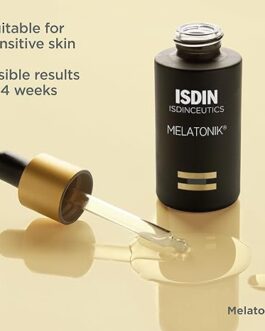 ISDIN Melatonik Night Recovery Serum – 3-in-1 Anti-Aging Formula with Melatonin, Bakuchiol & Vitamin C – Restores, Repairs & Brightens – 1 fl oz