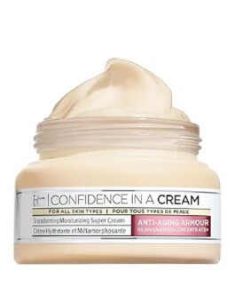 IT Cosmetics Confidence in a Cream Anti Aging Face Moisturizer – Visibly Reduces Fine Lines,