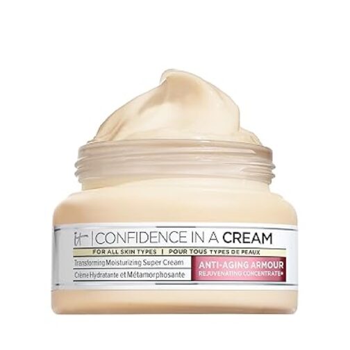 IT Cosmetics Confidence in a Cream Anti Aging Face Moisturizer – Visibly Reduces Fine Lines,