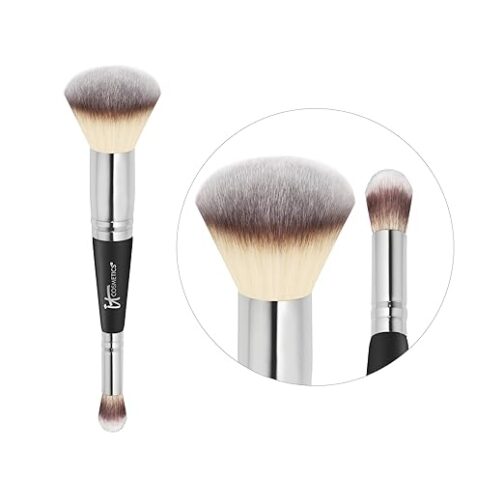 IT Cosmetics Heavenly Luxe Complexion Perfection Brush #7 – Dual-Ended Foundation & Concealer Brush, Soft Cruelty-Free Bristles for Sensitive Skin - Image 3