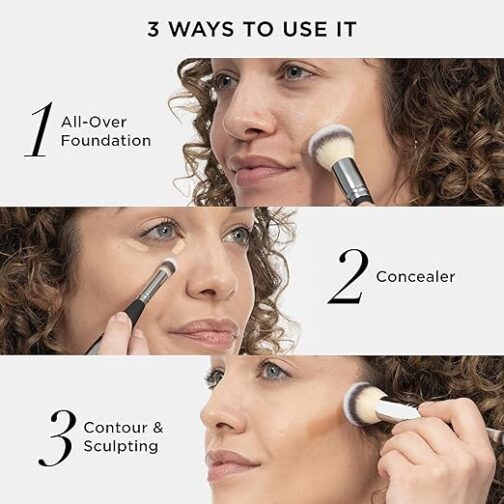 IT Cosmetics Heavenly Luxe Complexion Perfection Brush #7 – Dual-Ended Foundation & Concealer Brush, Soft Cruelty-Free Bristles for Sensitive Skin - Image 6