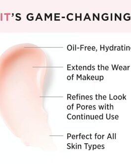 IT Cosmetics Your Skin But Better Primer+ – Makeup-Gripping, Pore-Refining, Oil-Free Base with Glycerin & Ginger Root Extract – 1 fl oz
