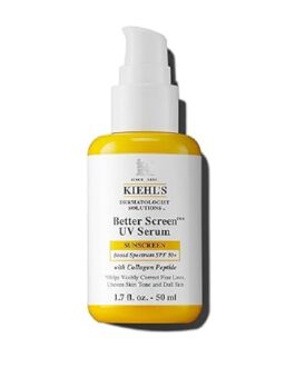 Kiehl's Better Screen UV Serum SPF 50+, Invisible Facial Sunscreen with Collagen Peptide