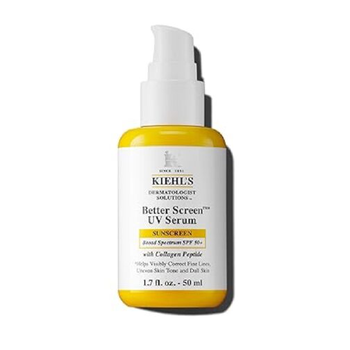 Kiehl's Better Screen UV Serum SPF 50+, Invisible Facial Sunscreen with Collagen Peptide