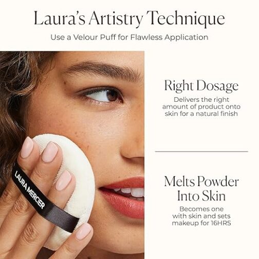 Laura Mercier Talc-Free Setting Powder Ultra-Blur – Hydrating & Blurring Finish with Hyaluronic Acid for Normal to Mature Skin - Image 6