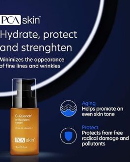 PCA SKIN Vitamin C Quench Serum – Hydrating Antioxidant Face Serum with Hyaluronic Acid for Fine Lines, Wrinkles & Oily or Acne-Prone Skin (1 fl oz)