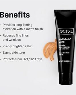 Revision Skincare Intellishade® Matte – Anti-Aging Matte Tinted Moisturizer with SPF, Peptides & Vitamin C for Fine Lines & Wrinkles