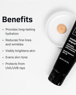 Revision Skincare Intellishade Original – Anti-Aging Tinted Moisturizer with SPF 45, Peptides & Vitamin C for Wrinkle Reduction & Daily Skin Protection