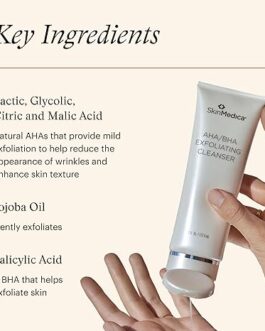 SkinMedica AHA/BHA Exfoliating Cleanser – Face Wash for Brighter Skin Texture & Tone, 6 fl oz