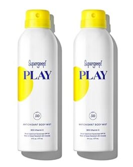 Supergoop! PLAY SPF 50 Antioxidant Body Mist wVitamin C, 6 fl oz - 2 Pack - Broad Spectrum Sunscreen Spray