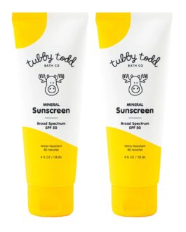 TUBBY TODD Mineral Sunscreen SPF 50 for Kids – Gentle, Water-Resistant Sun Protection for Delicate Skin
