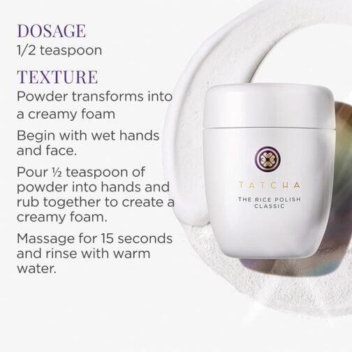 Tatcha The Rice Polish – Daily Exfoliator with Japanese Rice Bran & Indigo for Smooth Radiant Skin - Image 4
