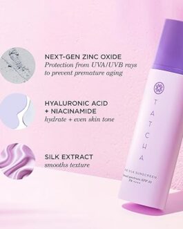 The Silk Sunscreen SPF 50 – Hydrating Mineral Facial Sunscreen for Even Skin Tone & Photoaging Protection – Weightless & Sheer Finish, 50 ml