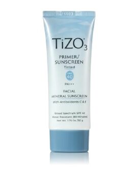 TiZO3 Facial Mineral Sunscreen and Primer, Tinted Broad Spectrum SPF 40 with Antioxidants, Sheer matte finish